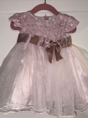 Pink Shimmer Tulle Bow Dress
